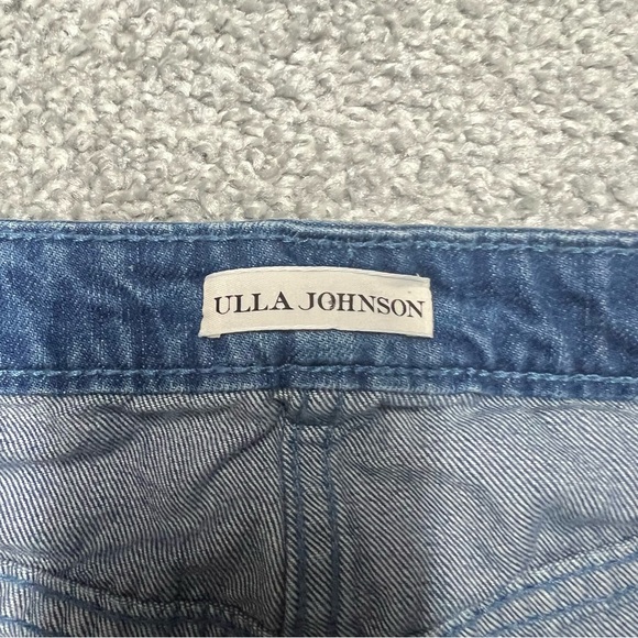 ULLA JOHNSON Jeans Womens Size 6 Blue Alex Lace Up Tie Waist Mid Rise Straight - Picture 6 of 9